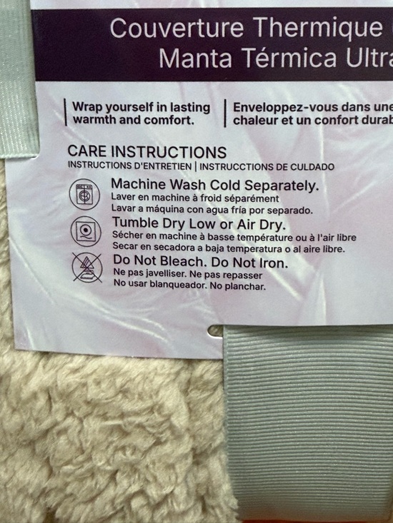 Ultra-Soft Thermal Blanket - Plush Cream Throw - Picture 3 of 5